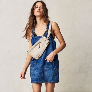 We The Free Denim Overall Smock Mini Dress